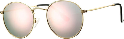 Small Round Metal Polarized Sunglasses for Women Retro Designer Style