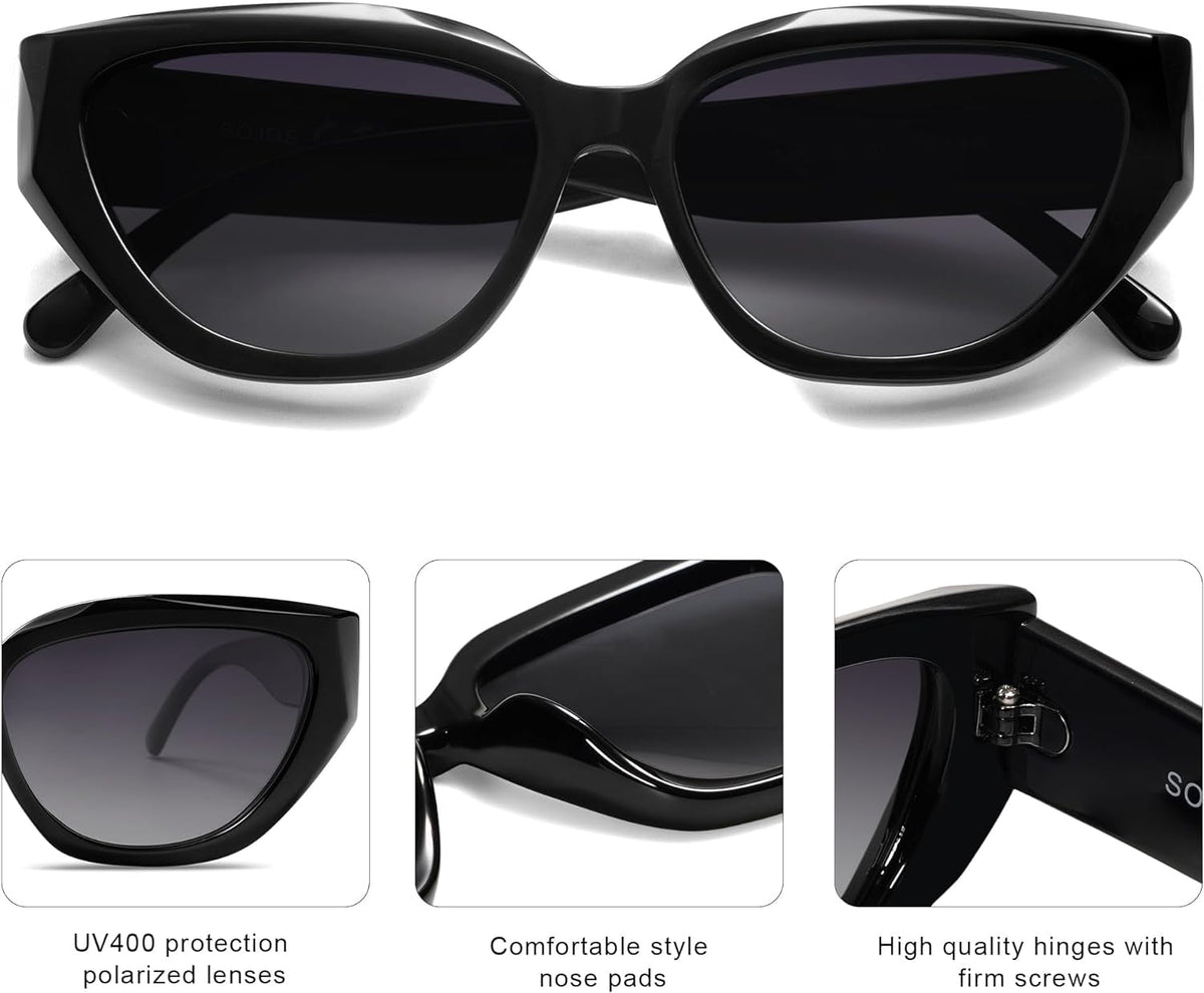 Trendy Cute Cat Eye Polarized Sunglasses for Women Fashion Cateye Womens Sunnies SJ2237
