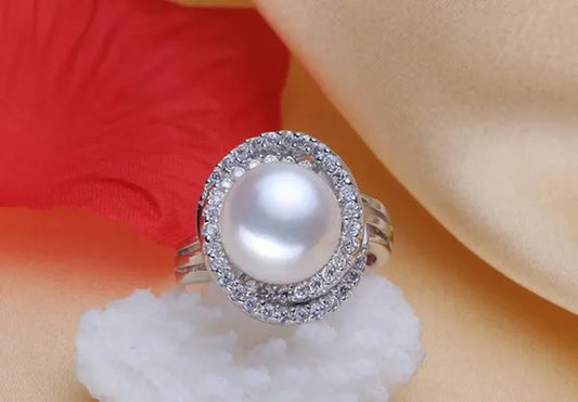 AAA + 11-12mm South Sea Pearl Ring oval