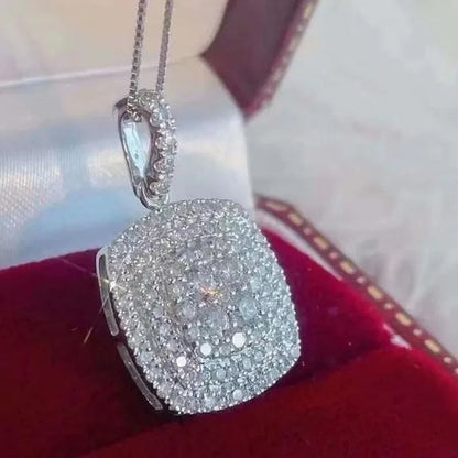 New Fashion Micro Inlay Bright Diamond Necklace for Women Bridal Romantic Wedding Jewelry Daily Casual Accessories
