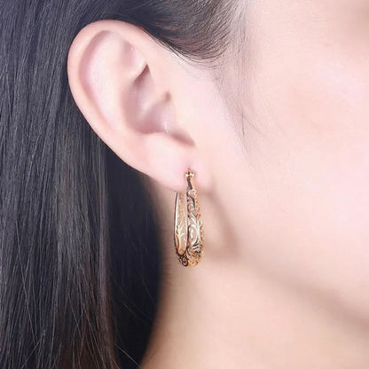 Women Vintage 925 Sterling Silver Hollowout Arabesquitic Earrings