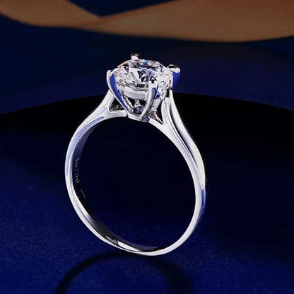 14K White Gold Rings for Women 2.0Ct round Cut Zirconia Diamond Solitaire Ring Wedding Band Engagement Bridal