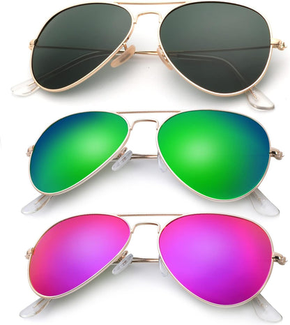 Classic Aviator Sunglasses for Men Women Driving Sun glasses Polarized Lens UV Blocking