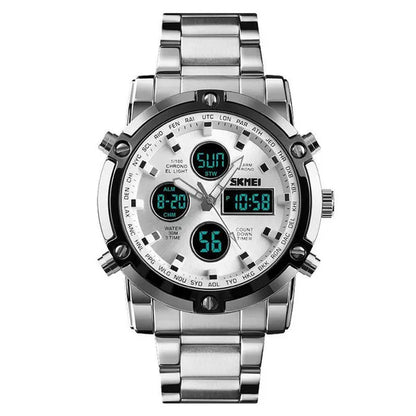 Fashion SKMEI 1389 Top Luxury Brand Stainless Steel Strap Wrist Watch Sport Countdown Watches