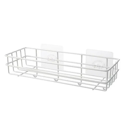 Wall Mounted Hanging Storage Shelf Kitchen Bathroom Shower Storage Rack Punch Free