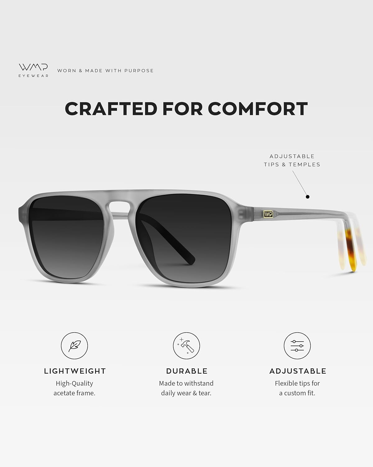 Polarized Modern Aviator One-Bridge Square Mens Sunglasses