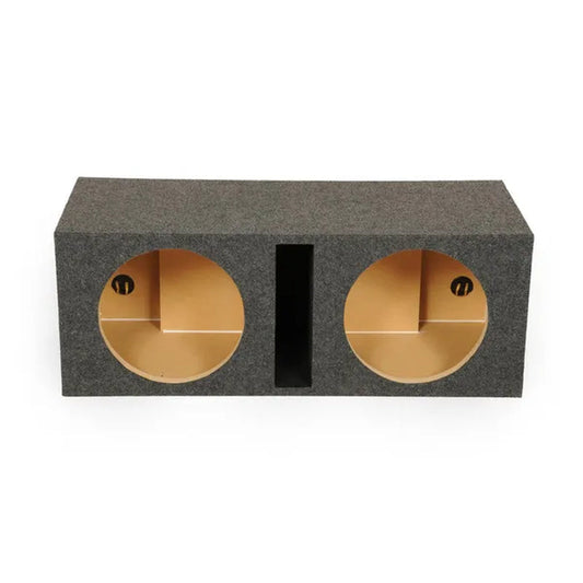 Qpower QBASS Dual 12 Inch Heavy Duty Car Audio Subwoofer Enclosure Box, Charcoal