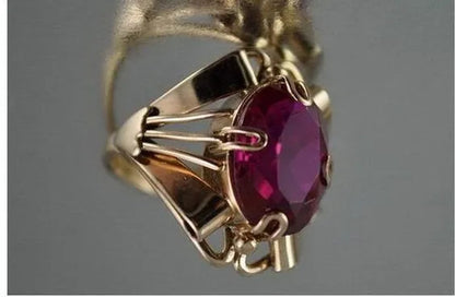 Women Ring Red Ruby Jewelry Anniversary Proposal Promise Gift Bride Engagement Wedding