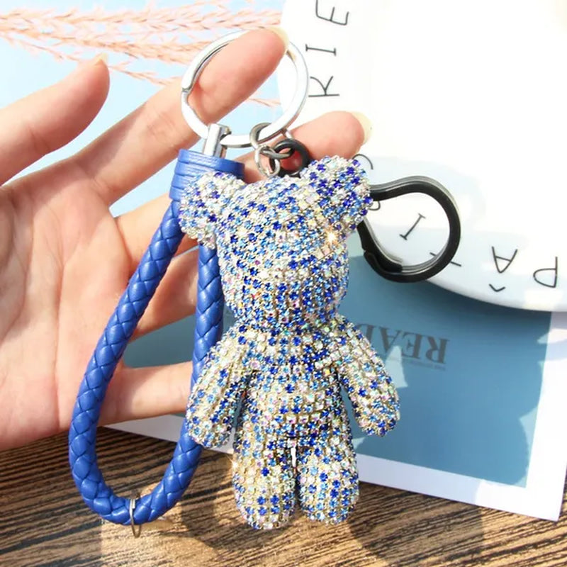 Shiny Full Diamond Diamond Bear, Bear Doll Car Keychain Cute Bear Bag Pendant