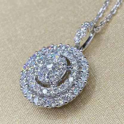 Exquisite Micro Inlay Bright Zircon Pendant Necklace for Women Bridal Wedding Jewelry Valentine Gifts