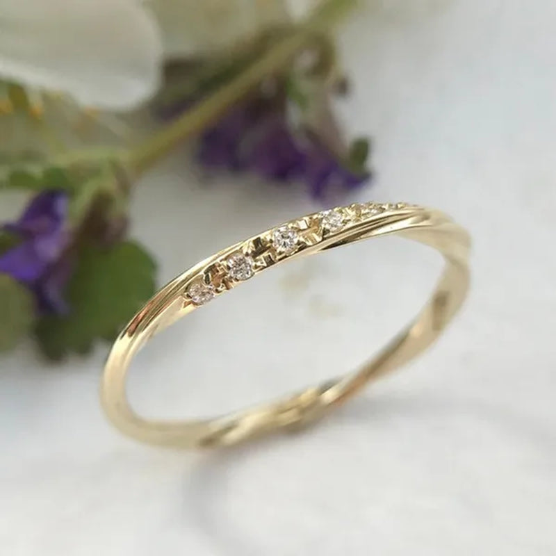 Fashion Jewelry for Women Gold Color Wedding Ring Female Engagement Party Gift Zircon Rings