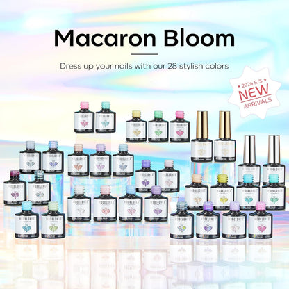 32Pcs Gel Nail Polish Set, 28 Colors 7ML Gel Polish Set with Glitter & Glossy & Matte Gel Top + Base Coat Pastel Macaron Colors, 2024 Spring Gel Polish Kit Trendy Nail Art for Women Girls