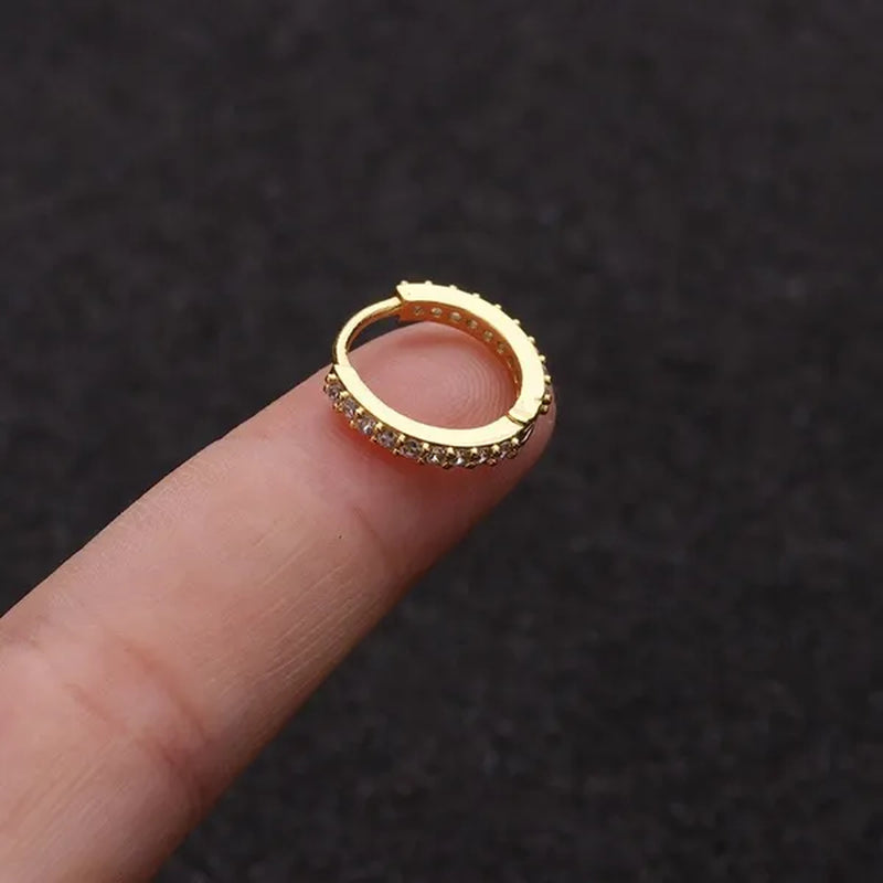 1Pc 6Mm to 10Mm Cz Cartilage Huggie Hoop Earring Small Hoops Helix Tragus Rook Daith Snug Piercing Jewelry