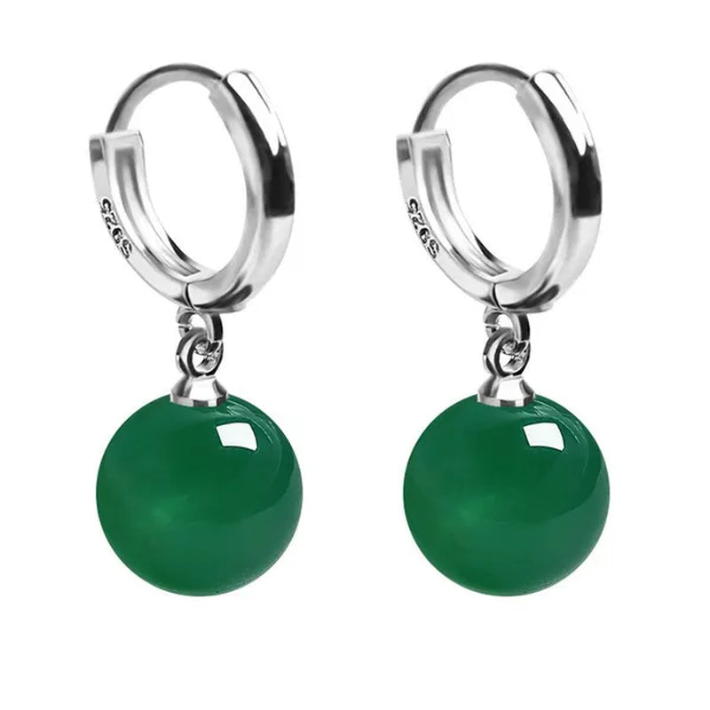 Exquisite and Fashion Yellow Agate Jade Drop Earrings for Women Luxury Stone Pearl Hoop Earrings Bridal Wedding Party Anniversary Gift Fashion Jewelry