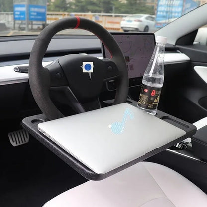 2021 Upgrade Version  Car Tray Computer Desk Automobile Supplies Steering Wheel Large Calorie Table Beverage Rack Writing Desk Drink Food Cup Tray Holder Stand Desk