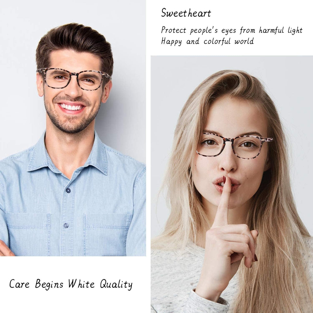Blue Light Blocking Glasses, Computer Reading/Gaming/TV/Phones Glasses for Men Women,Anti Eyestrain UV Glare (5 Pair)