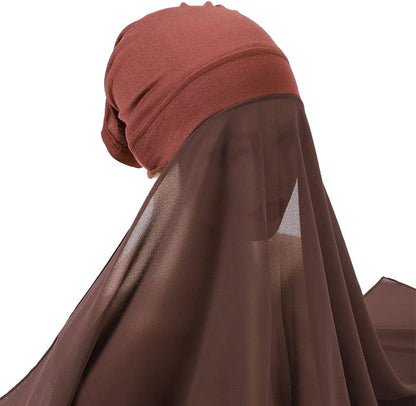 Women Muslim Long Khimar Ramadan Eid Prayer Garment Hijab Scarf Wrap Lightweight Chiffon Abaya Jilbab Islam Niqab