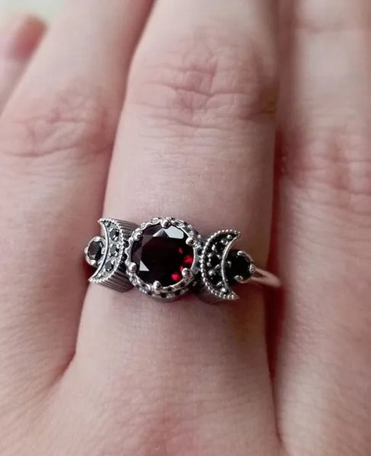Exquisite Women Red Ruby Eternity Ring Anniversary Gift Engagement Bridal Wedding Jewelry Rings Size 4-11