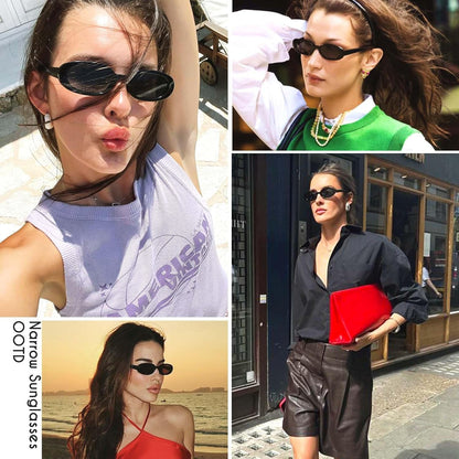 Retro Tiny Oval Sunglasses for Women with Small Face Narrow Style MS52360