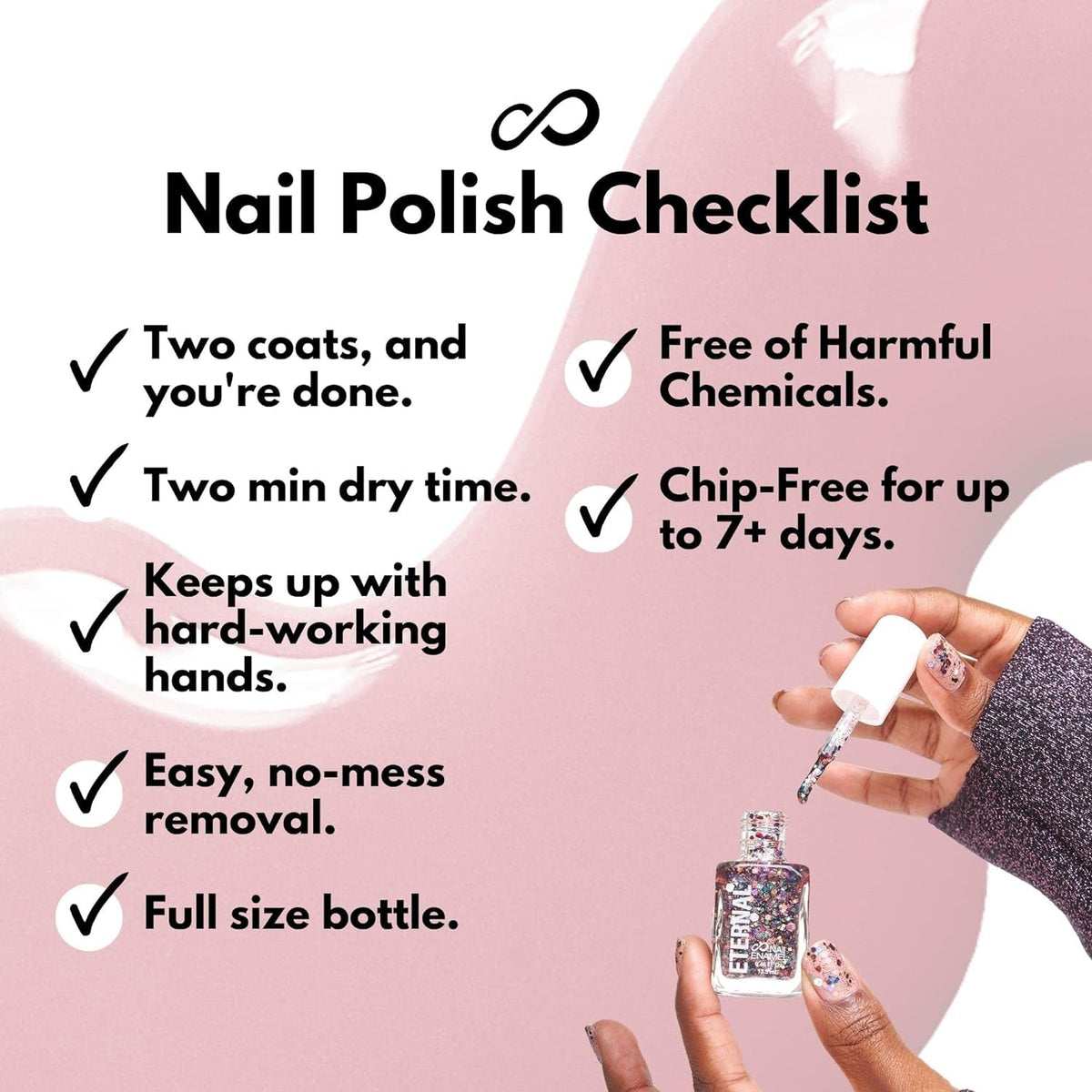 Glitter Nail Polish Set for Women (CHEERS) - Gold Nail Polish Set for Girls | Long Lasting & Quick Dry Nail Polish Kit for Home DIY Manicure & Pedicure | Made in USA, 13.5mL (Set of 5)