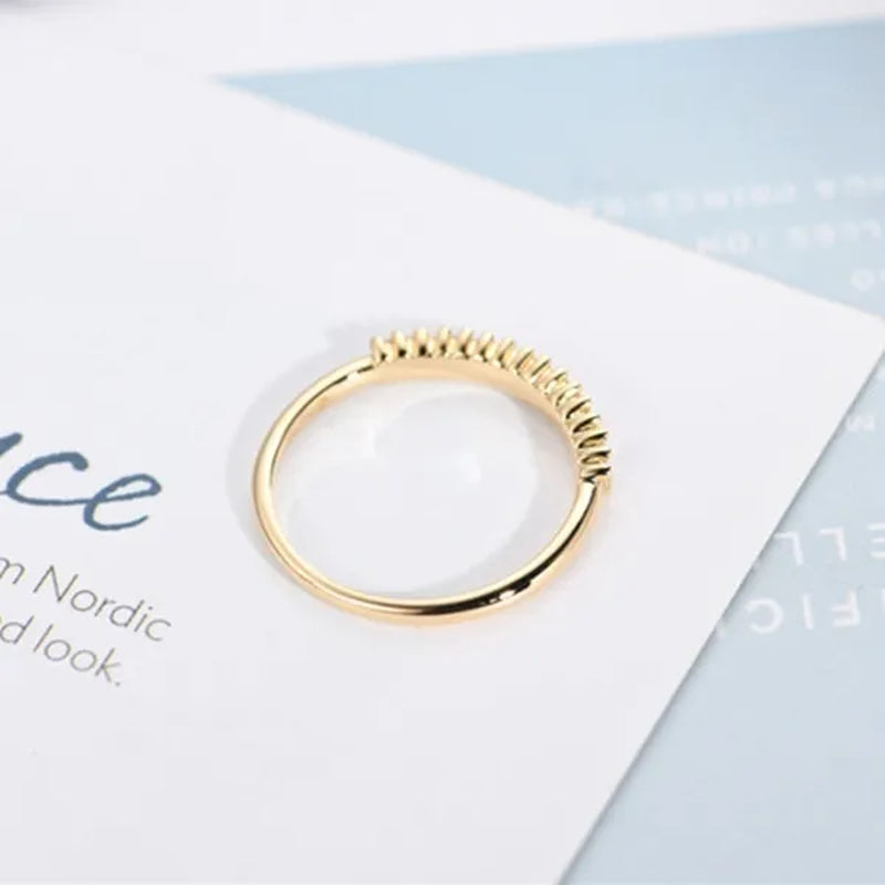 Women Fashion Dainty 18k gold plated Cube Diamond Rings Wedding Engagement Party Rings