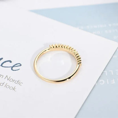 Women Fashion Dainty 18k gold plated Cube Diamond Rings Wedding Engagement Party Rings