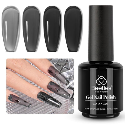 Beetles Neutral Gel Nail Polish 15ml Nude Pink Polish Set Pink Jelly Soak Off U V LED Nail Lamp Translucent Nail Art Gel