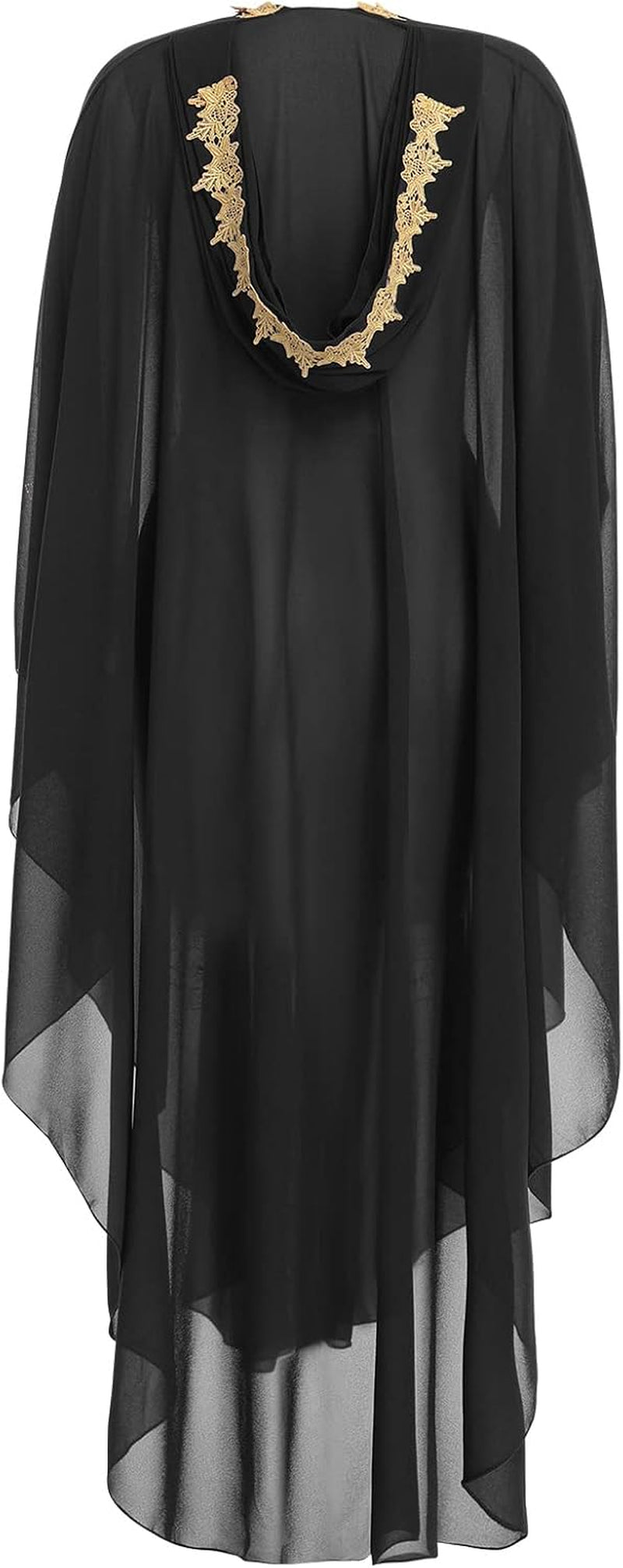 Muslim Dress for Women Loose Batwing Sleeved Hooded Beaded Embroidery Long Abaya Dress Kaftan Abayas Islamic Robe