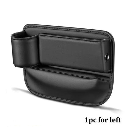1/2pcs PU Leather Multifunctional Car Seat Gap Organizer Filler Console Side Pocket Catcher with Cup Holder for Phone Wallet Card Key Cigarette