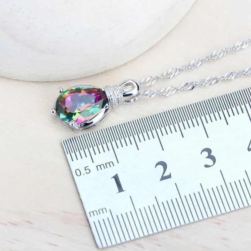 Magic Rainbow Zircon 925 Silver Jewelry Sets For Women