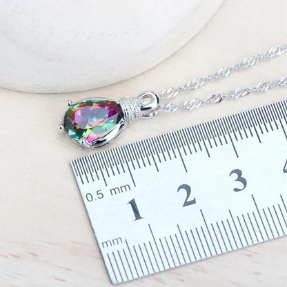 Magic Rainbow Zircon 925 Silver Jewelry Sets For Women