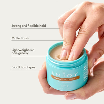 Dry Wax (2.1 OZ) – Non-Greasy, Pliable Hair Wax