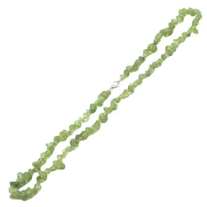Genuine Green Peridot Natural Gemstone Chips Women Elegant Jewelry Necklace 18"