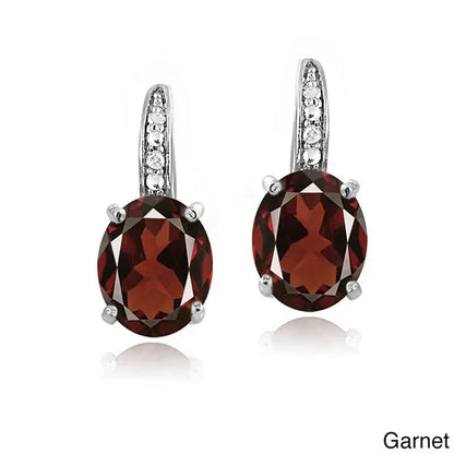 BABYLLNT New  Earrings Colorful Gemstone Amethyst Plating 18k Ear Buckle For Woman Charm Jewelry Gift