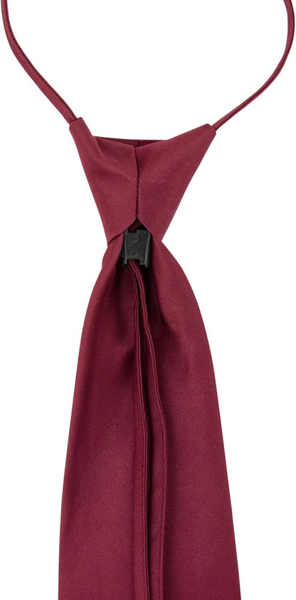Pretied Men'S Necktie Solid Color Mens Adjustable Zipper Neck Tie
