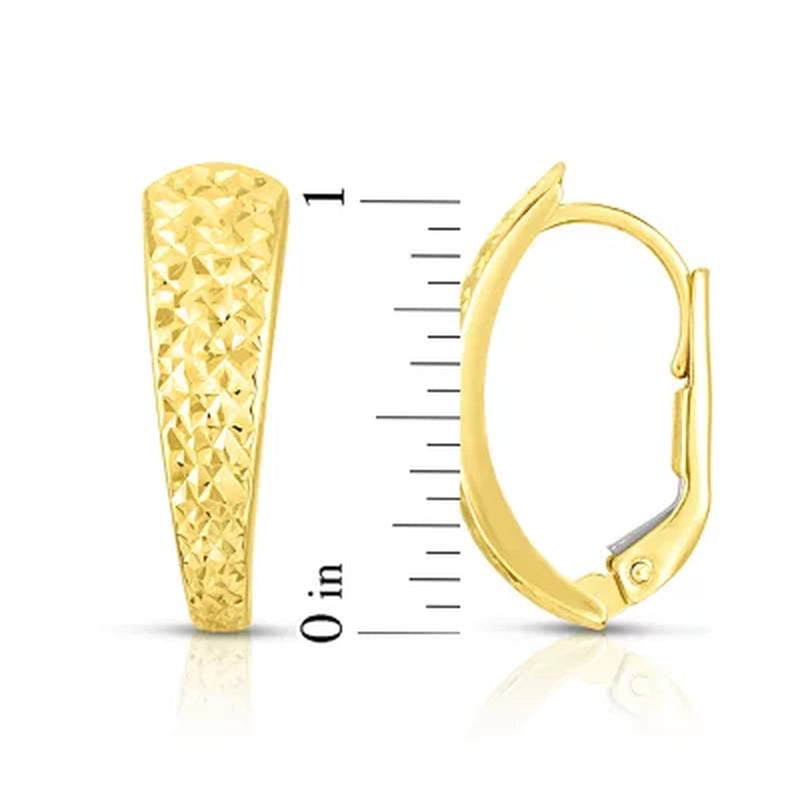 Sparkle Diamond Cut Huggie Earrings in 14K Yellow Gold
