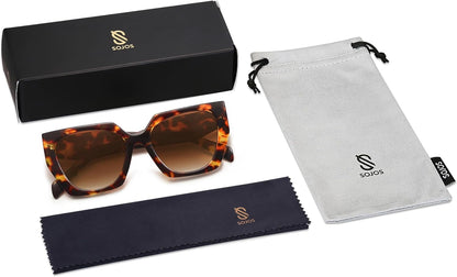 Trendy Oversized Polarized Sunglasses Womens Big Square Cateye Sunnies, Lentes De Sol Para Mujer SJ2205
