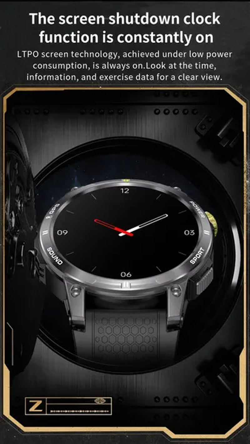 LIGE GPS 100+ Sport Modes Smart Watch Men Compass Military With LED Flashlight Bluetooth Call Sport Tracker IP68 Waterproof Smartwatch For Women Android IOS