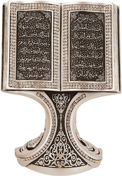 Quran Open Book with Ayatul Kursi and Nazar DUA - Muslim Home Decor Showpiece Ornament Gift 6.25 X 4.5In