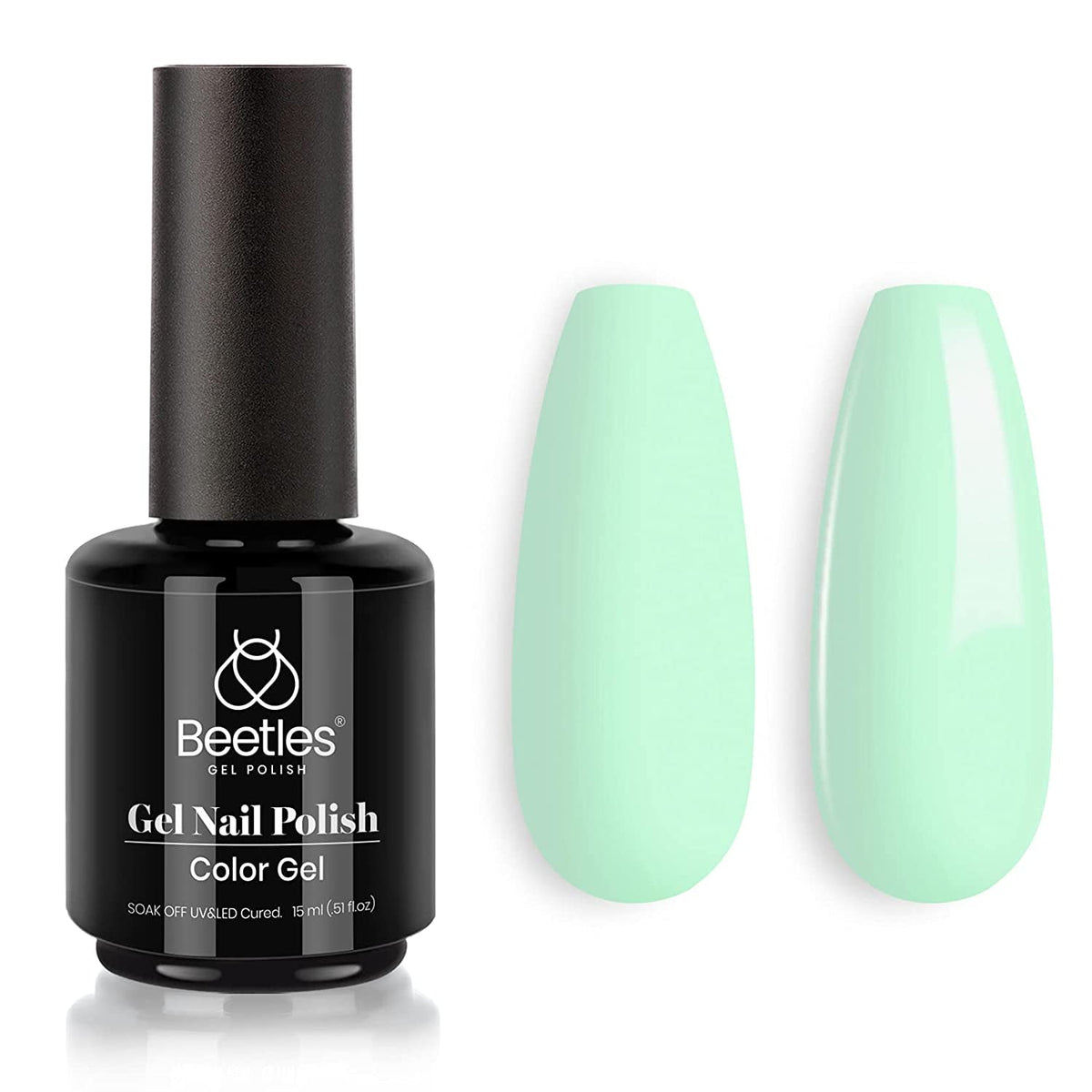 Beetles Gel Nail Polish, 1 Pcs 15ml White Color Soak Off Gel Polish Nail Art Manicure Salon DIY Gel Nail Design Decoration at Home Nail Lamp Needed Nails Minicure Kit Gift