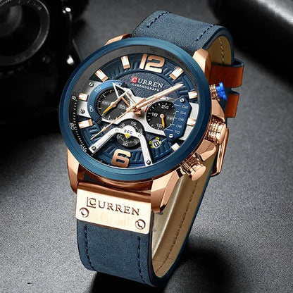 TOP SALE CURREN 8329 Mens Watches with Multi-function Quartz Chronograph Calendar Watch