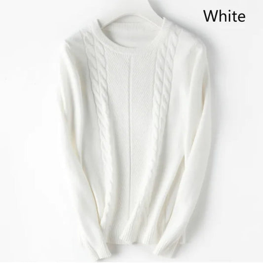 NEW 4 Colors Women Wool Pure Cashmere Sweater Fashion O-neck Soft Woman Female Warm Pull Pullovers Sweaters Plus Size S-XXL