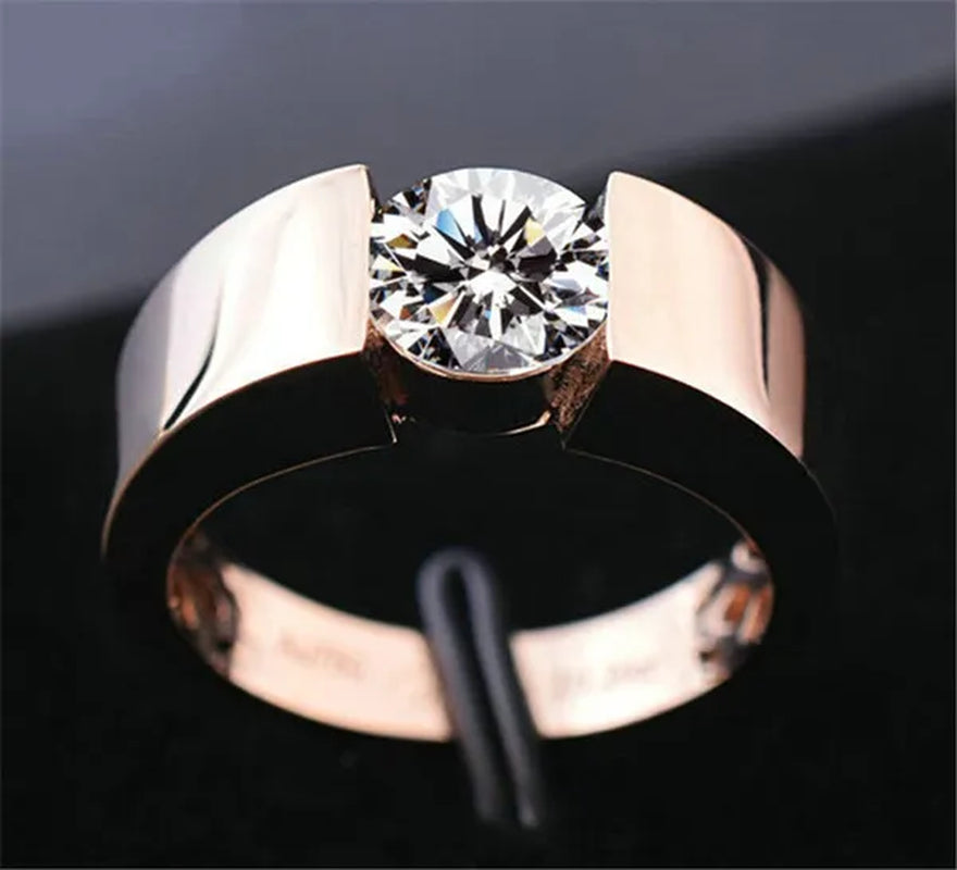Luxury Fashion Man's and Woman's Diamond Wedding Ring 925 Sterling Silver Ring Titanium Steel Ring Engagement Bijoux Jewelry