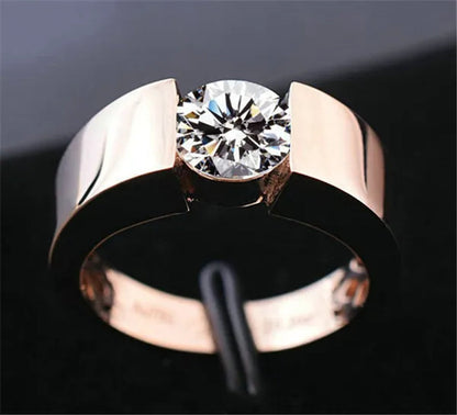Luxury Fashion Man's and Woman's Diamond Wedding Ring 925 Sterling Silver Ring Titanium Steel Ring Engagement Bijoux Jewelry