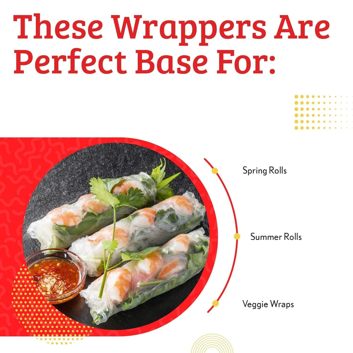 Fresh Spring Roll Rice Paper Wrappers 30 Sheets | Non-Gmo, Gluten-Free, Low Carb, Natural Ingredients | Vietnamese Summer Veggie Wraps