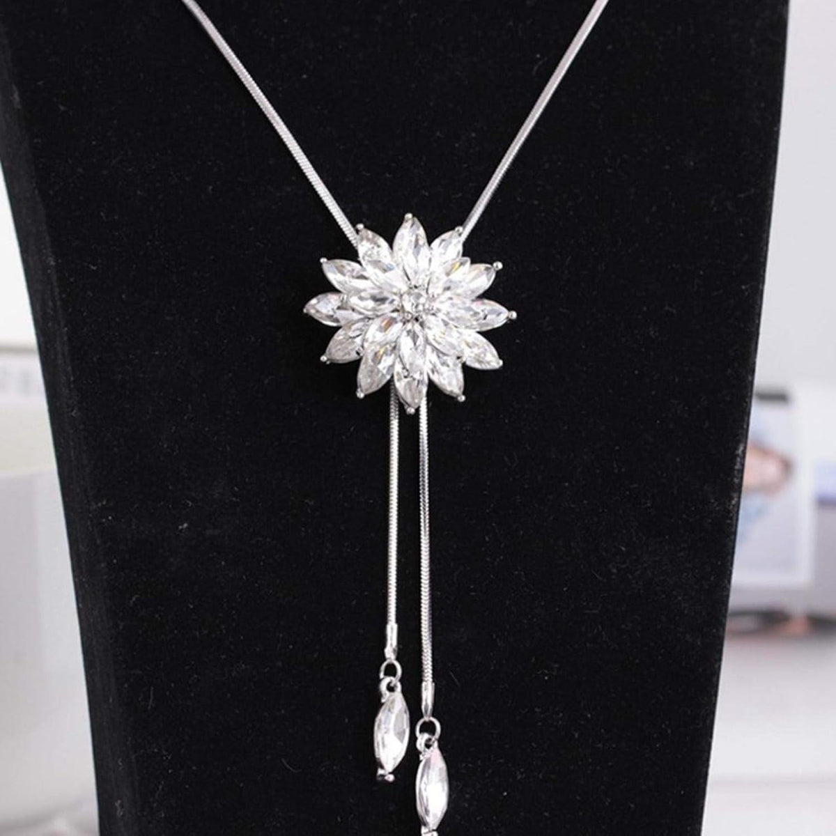 Clearance Deals Fahion Women Charm Bridal Engagement Crystal Rhinestone Snowflake Pendant Necklace Jewelry Gift by (C)
