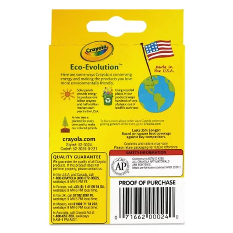 Crayola Classic Color Crayons, 24 Colors, Peggable Retail Pack
