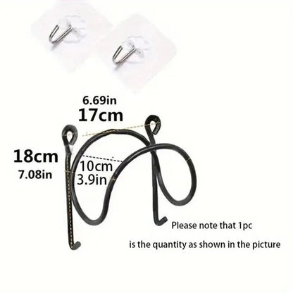 5 Layers Wrought Iron Bathroom Towel Rack Wall-Mounted Wine Bottle Display Rack Simple Multifunctional Storage Shelf