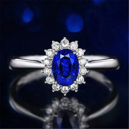 New Ruby Diana Sunflower Lady  Ring Classic Living Mouth Design Women's Ring