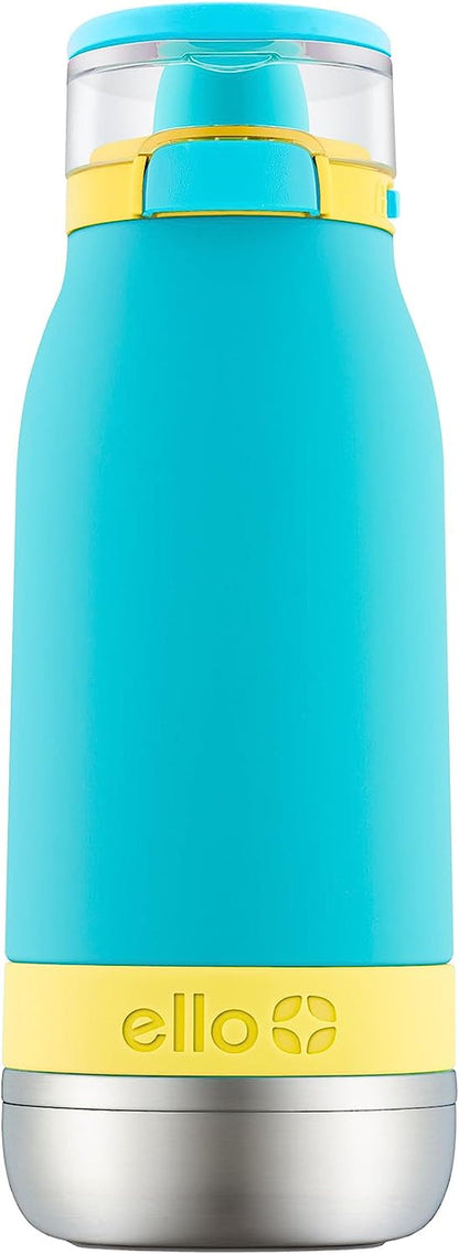 Emma 14Oz Vacuum Insulated Stainless Steel Kids Water Bottle with Straw and Built-In Carrying Handle and Leak-Proof Locking Lid for School Backpack, Lunchbox and Outdoor Sports